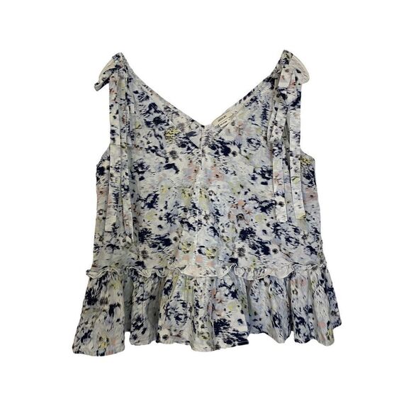 Jason Wu Magnolia Blue Blurred Tie Shoulder Blouse | Size 6 - Picture 1 of 4